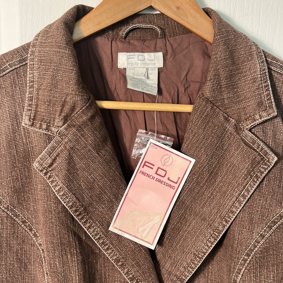 NWT FDJ FRENCH DRESSING DENIM JACKET IN LIGHT BURGUNDY COLOUR IN SIZE LARGE - Picture 3 of 7